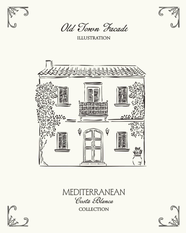 Spanish House Illustration inspired by Costa Blanca architecture